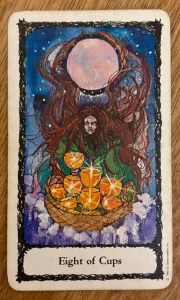 Sacred Rose Tarot - Eight of Cups