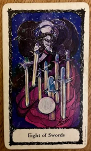 Sacred Rose Tarot - Eight of Swords
