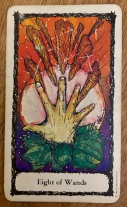 Sacred Rose Tarot - Eight of Wands