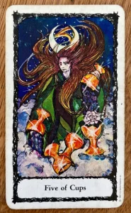 Sacred Rose Tarot - Five of Cups