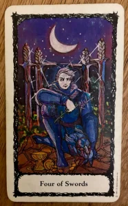 Sacred Rose Tarot - Four of Swords