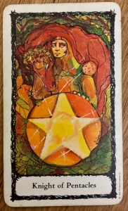 Sacred Rose Tarot - Knight of Pentacles