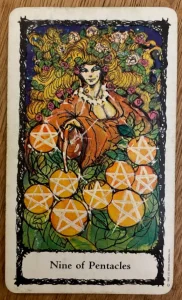 Sacred Rose Tarot - Nine of Pentacles