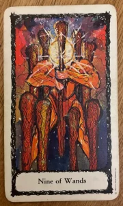 Sacred Rose Tarot - Nine of Wands