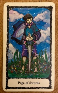 Sacred Rose Tarot - Page of Swords