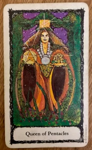 Sacred Rose Tarot - Queen of Pentacles
