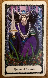 Sacred Rose Tarot - Queen of Swords