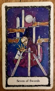 Sacred Rose Tarot - Seven of Swords