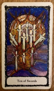 Sacred Rose Tarot - Ten of Swords