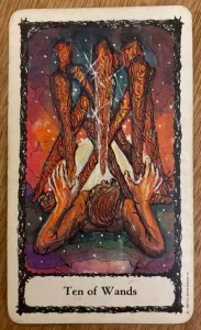 Sacred Rose Tarot - Ten of Wands