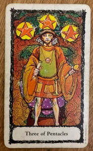 Sacred Rose Tarot - Three of Pentacles