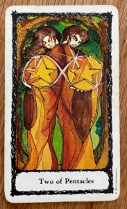 Sacred Rose Tarot - Two of Pentacles