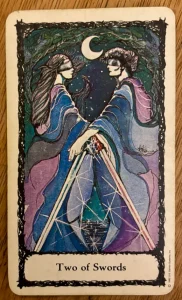 Sacred Rose Tarot - Two of Swords