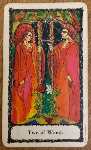 Sacred Rose Tarot - Two of Wands